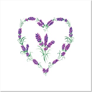 Lavender in Heart Posters and Art